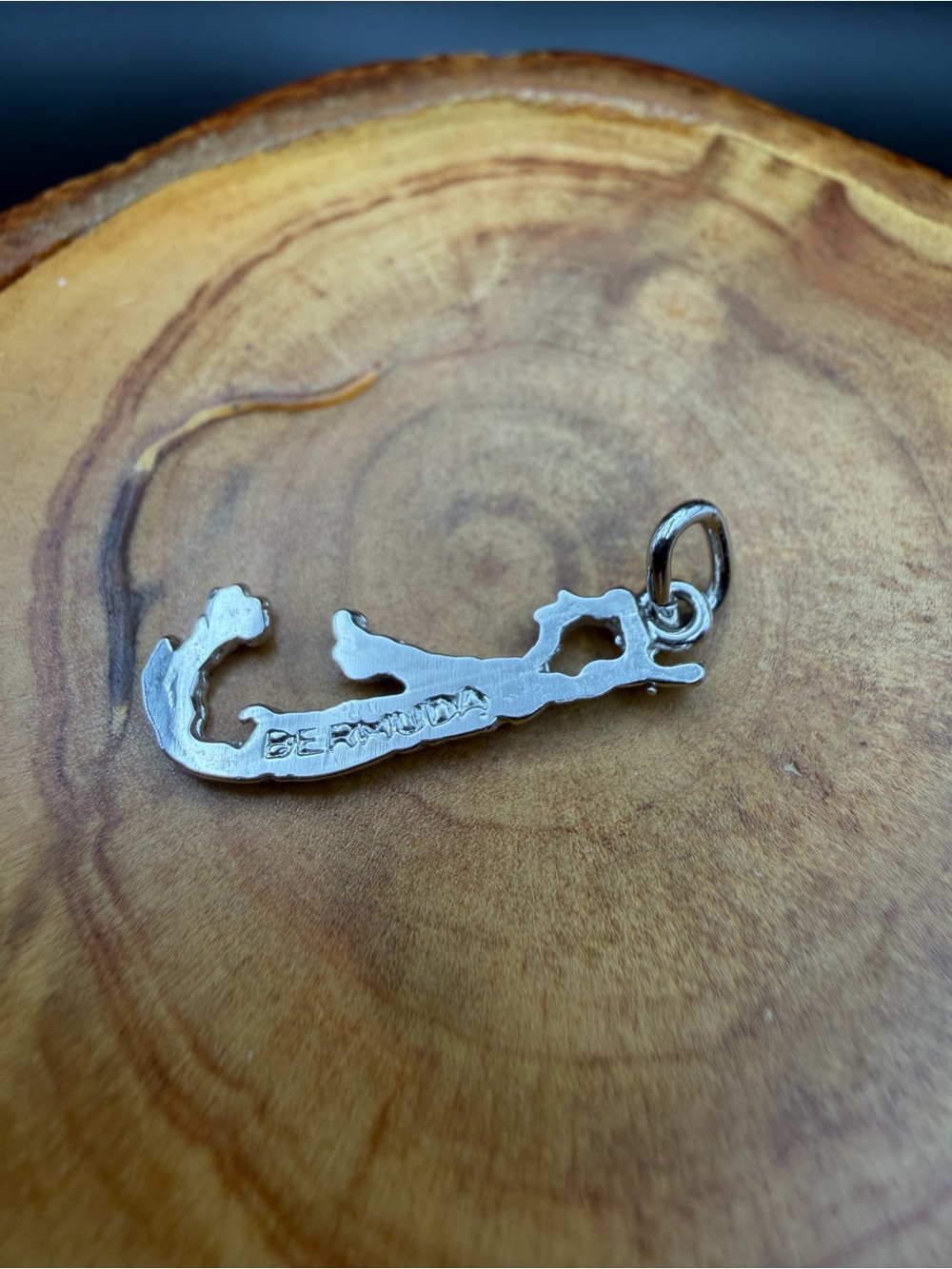 Bermuda Sterling Silver Map Pendant Charm (magnetic)